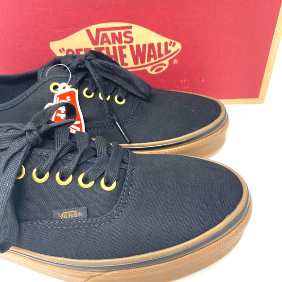 VANS Authentic Black Rubber Men’s Low Top Canvas Sneakers Skate Size VN000TSVBXH - Picture 5 of 10